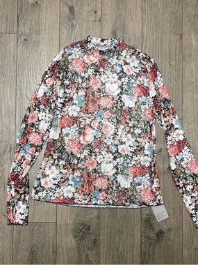 Xl floral mesh boho layering top